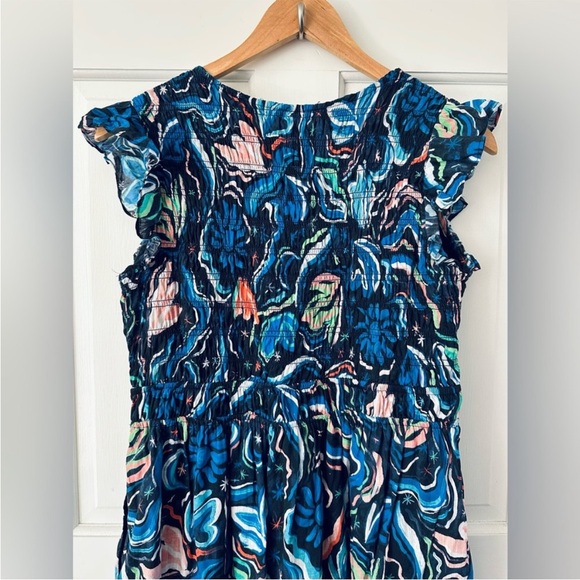 Anthropologie Blue Multicolor Midi Dress - Picture 13 of 16